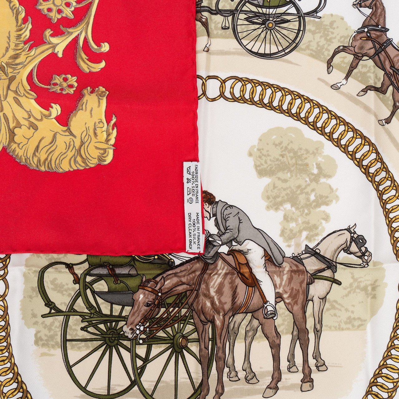 Hermès La Promenade de Longchamps Silk Carre 90 Scarf Tuch Rood