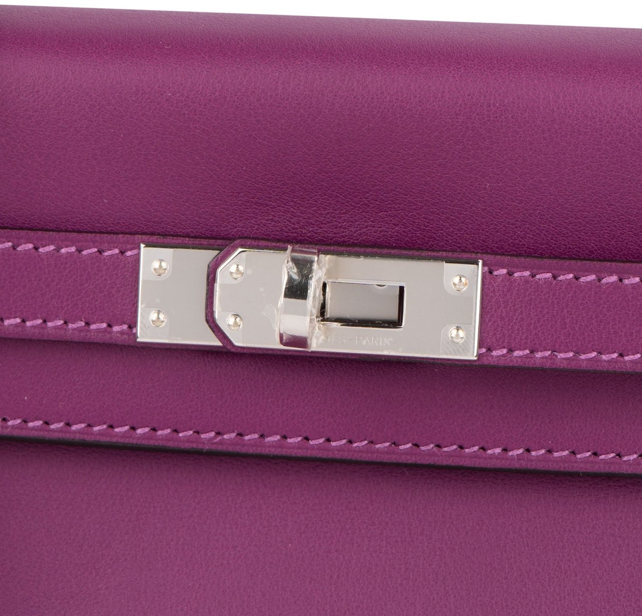 Hermès Hermès Swift Anemone Kelly Palladium 25 Sellier Handbag Paars