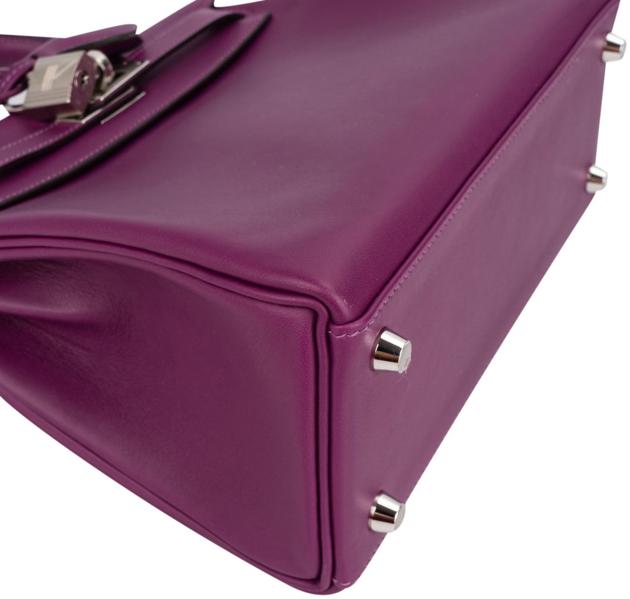 Hermès Hermès Swift Anemone Kelly Palladium 25 Sellier Handbag Paars