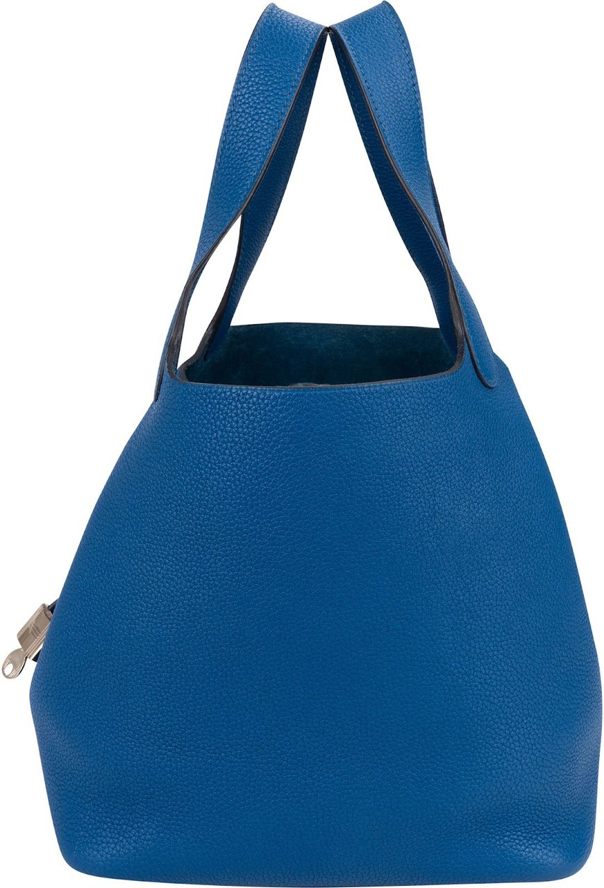 Hermès Hermès Bleu Tie Taurillon Clemence Palladium Picotin Lock 22 Handbag Blauw