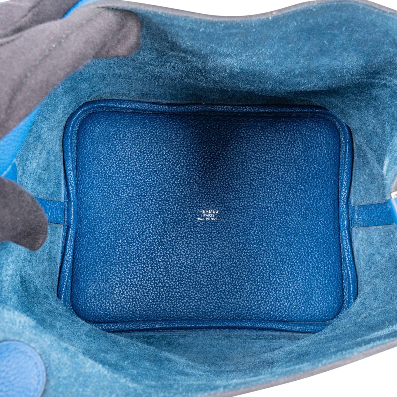 Hermès Hermès Bleu Tie Taurillon Clemence Palladium Picotin Lock 22 Handbag Blauw