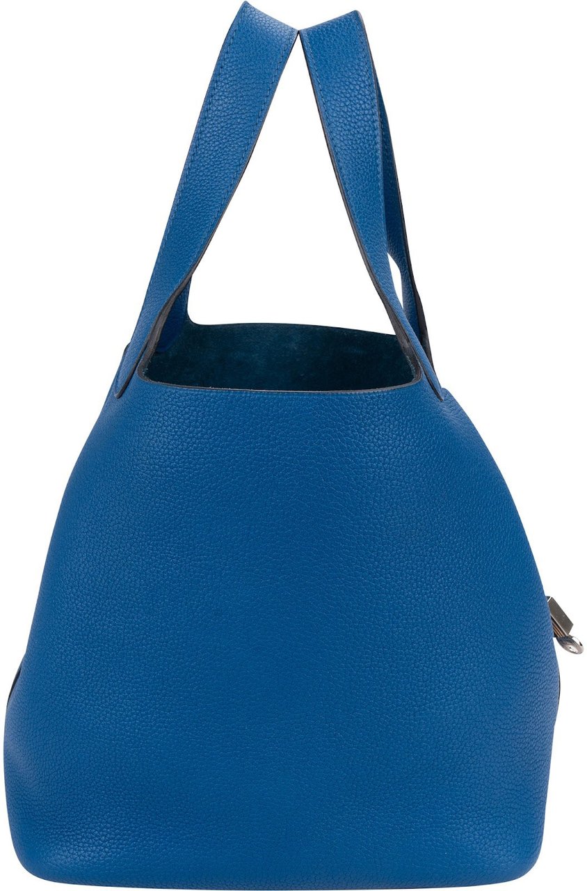 Hermès Hermès Bleu Tie Taurillon Clemence Palladium Picotin Lock 22 Handbag Blauw