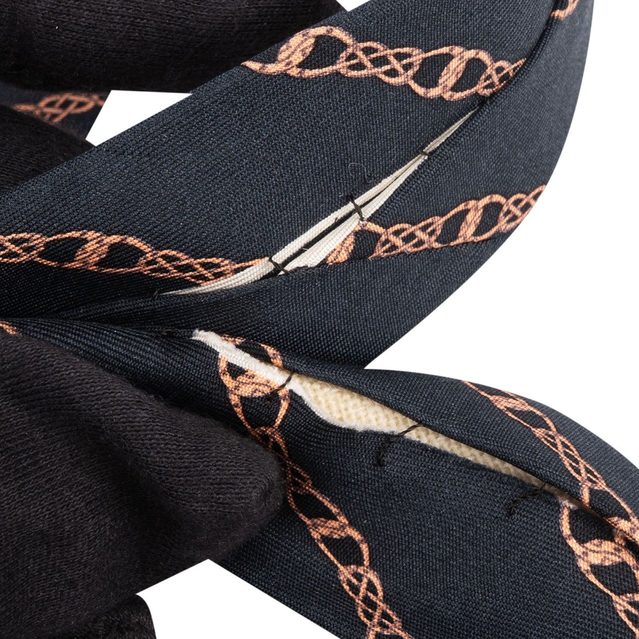 Hermès Chaine d'Ancre Stripe Silk Tie Krawatte Zwart