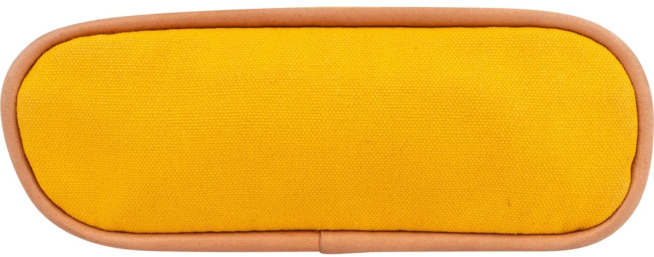 Hermès Canvas Bolide 15 Cosmetic Pouch Geel