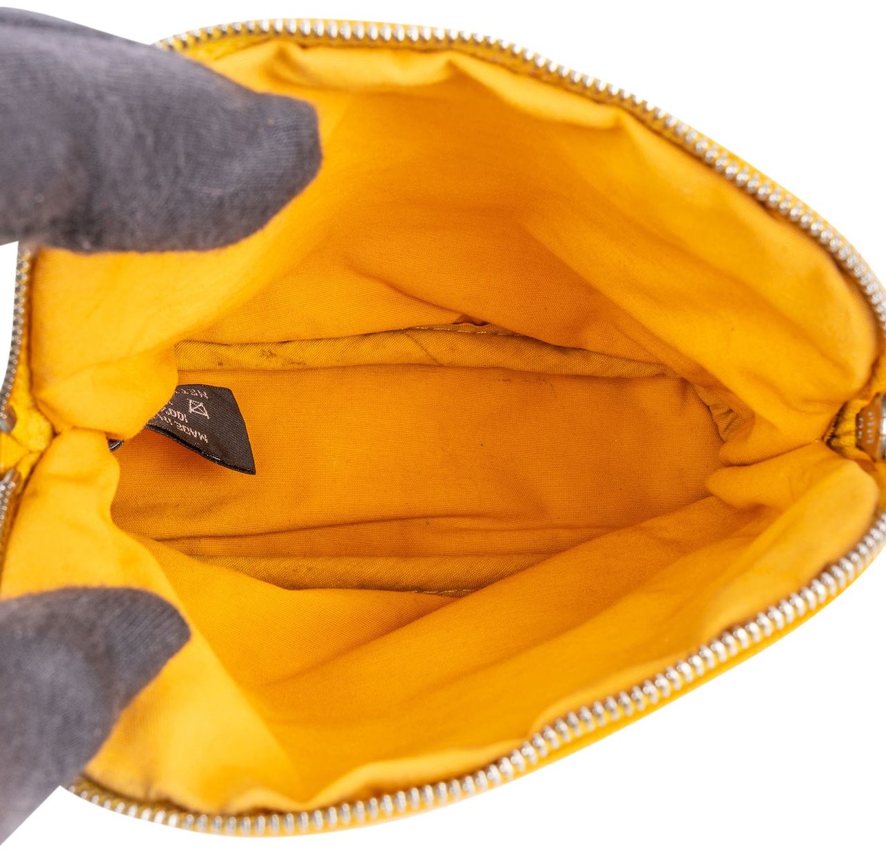 Hermès Canvas Bolide 15 Cosmetic Pouch Geel