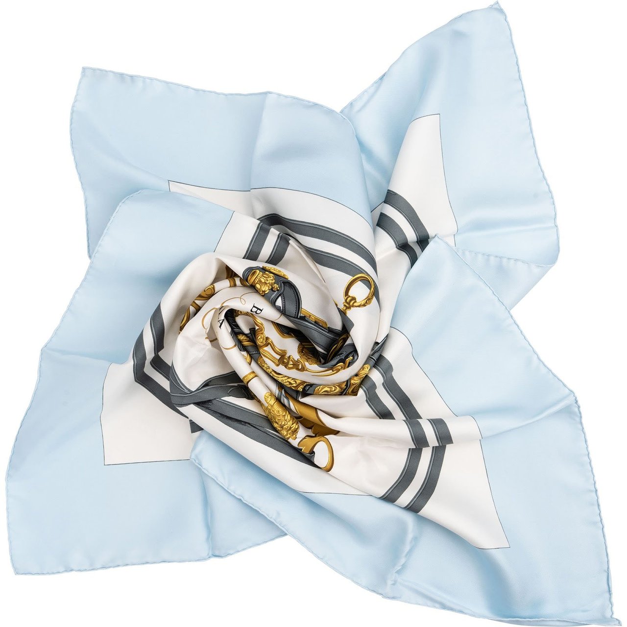 Hermès Brides de Gala Carre 90 Scarf Tuch Lichtblauw