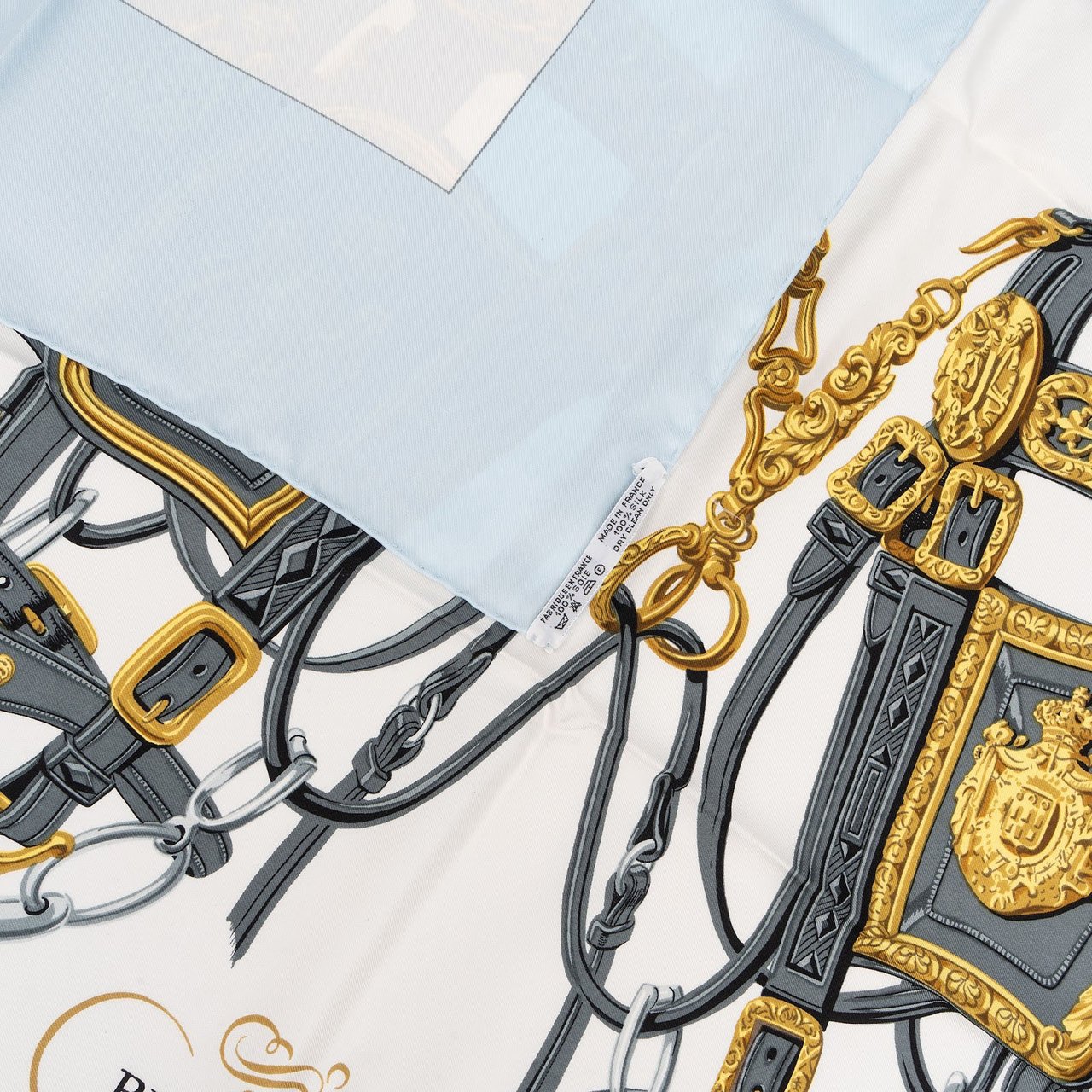 Hermès Brides de Gala Carre 90 Scarf Tuch Lichtblauw