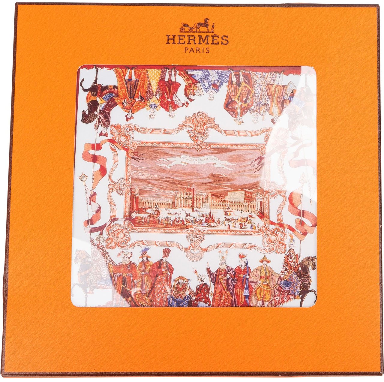 Hermès Turqueries Carrieres Naples et de Sicile Silk 90 Scarf Tuch Rood