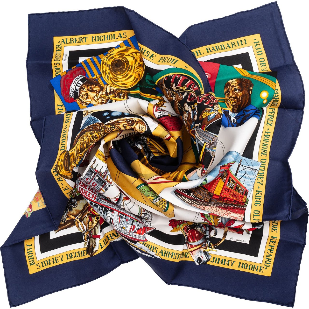 Hermès New Orleans Creole Jazz Silk Carre 90 Scarf Tuch Divers