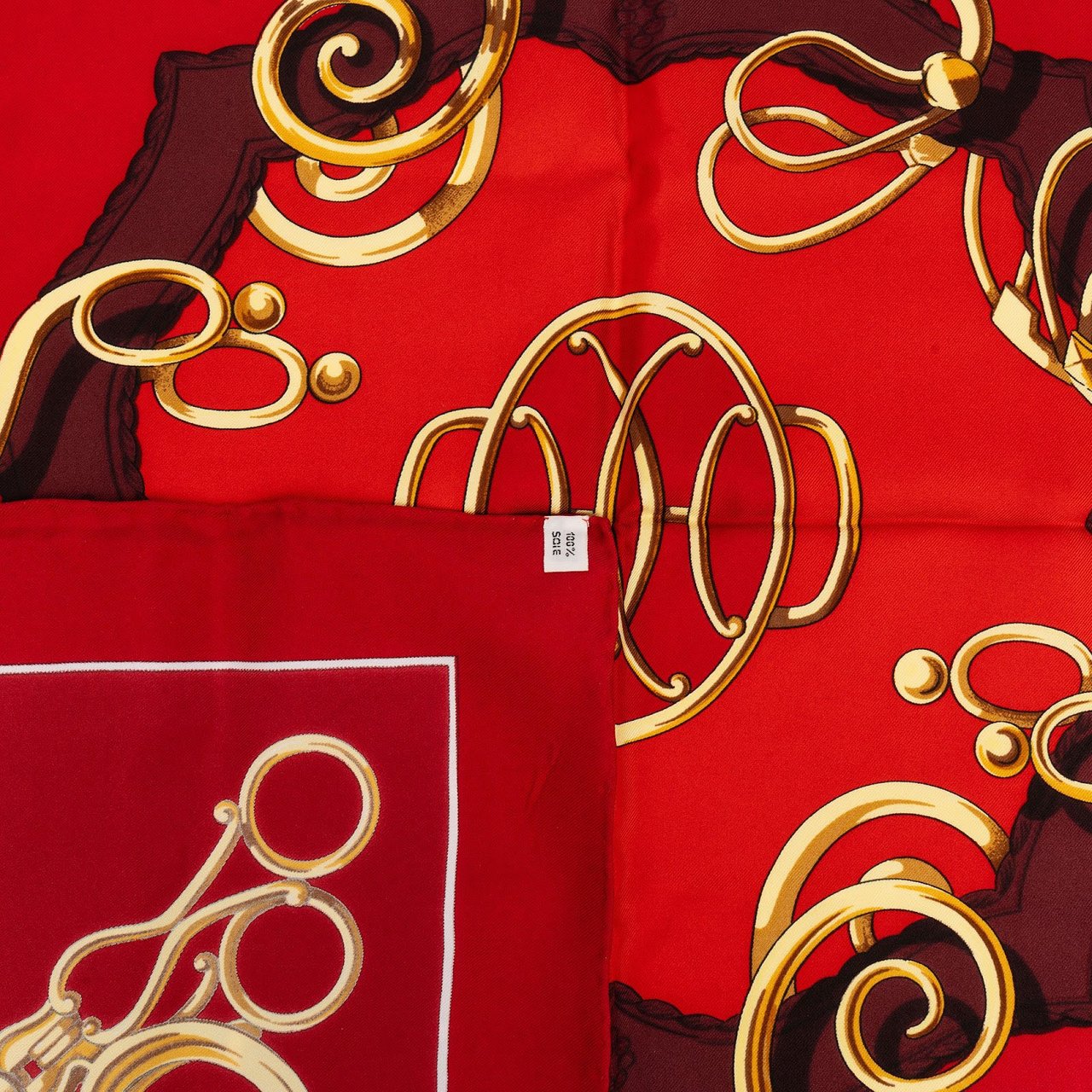 Hermès Shan Merry Lift Profilé Silk 90 Scarf Tuch Rood