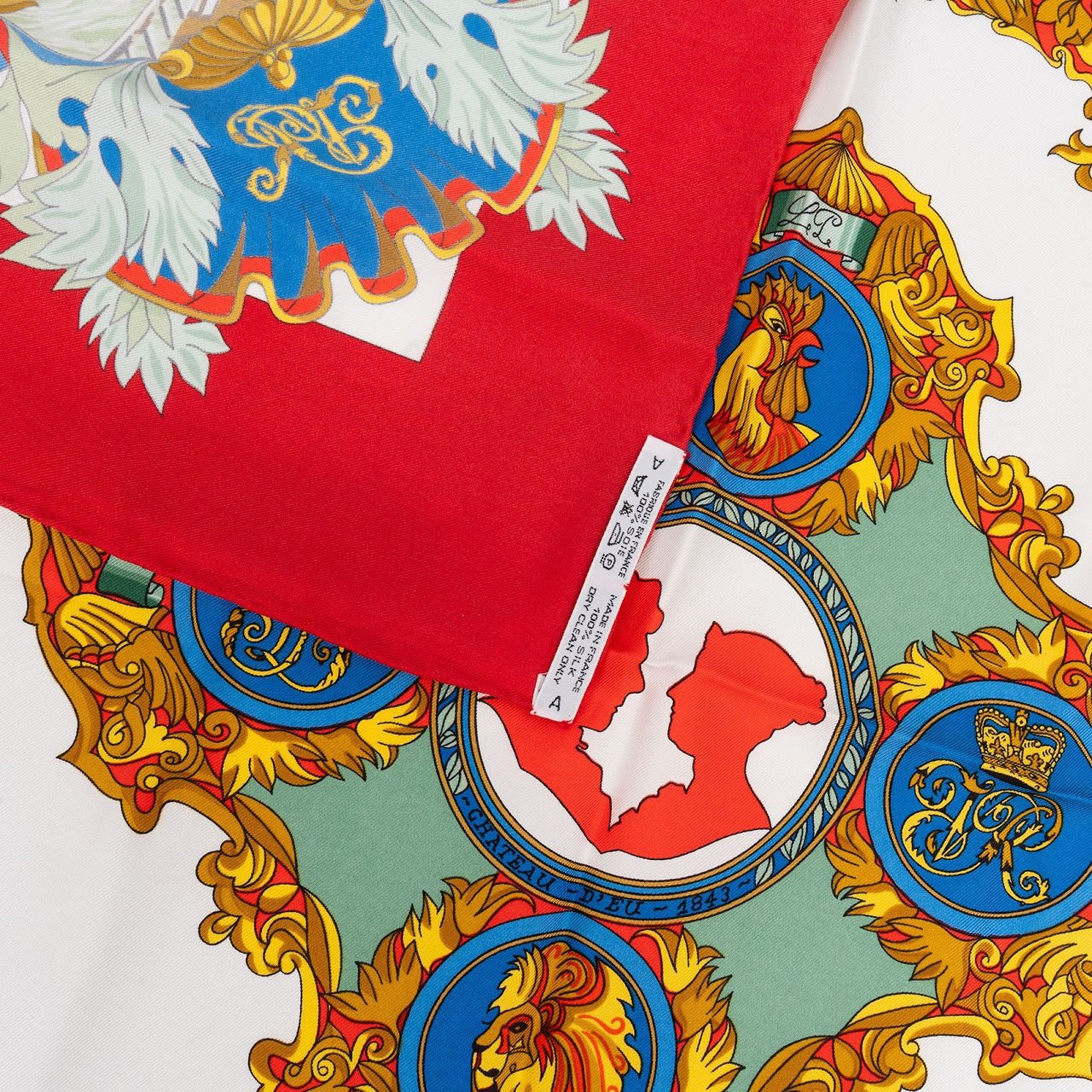 Hermès L'Entente Cordiale Silk Carre 90 Scarf Tuch Rood