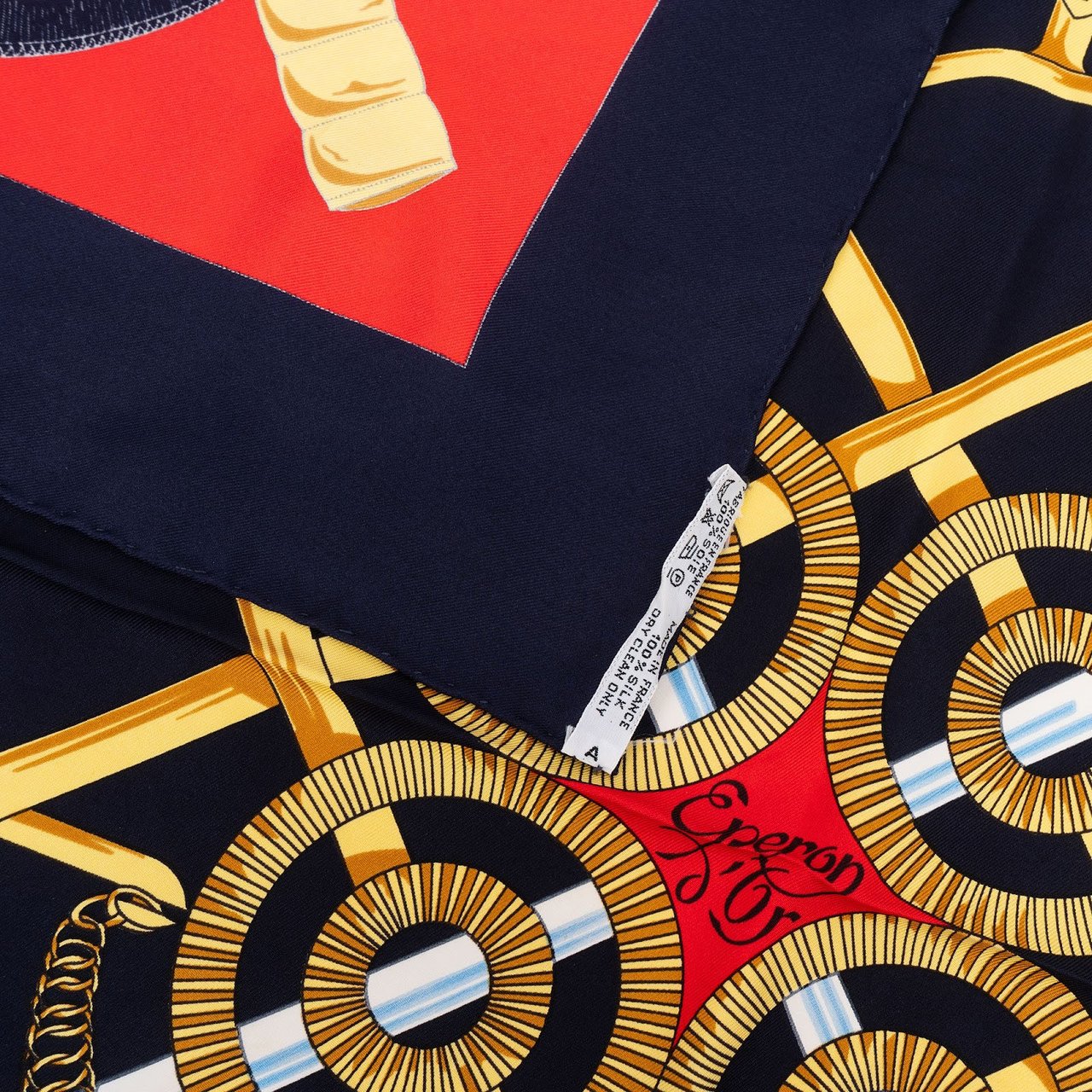 Hermès Eperon d'Or Silk 90 Scarf Tuch Rood