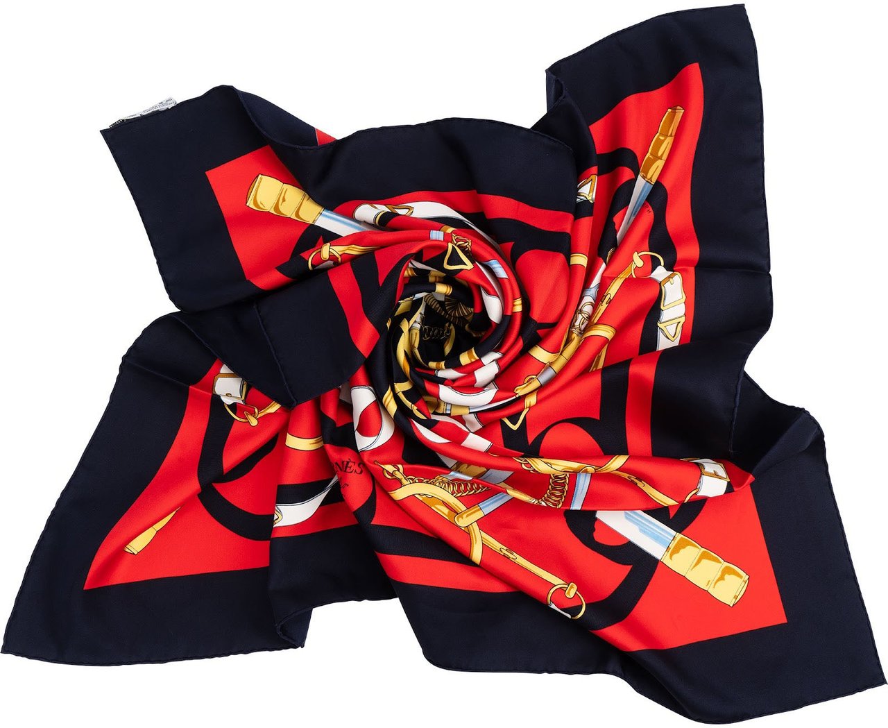 Hermès Eperon d'Or Silk 90 Scarf Tuch Rood