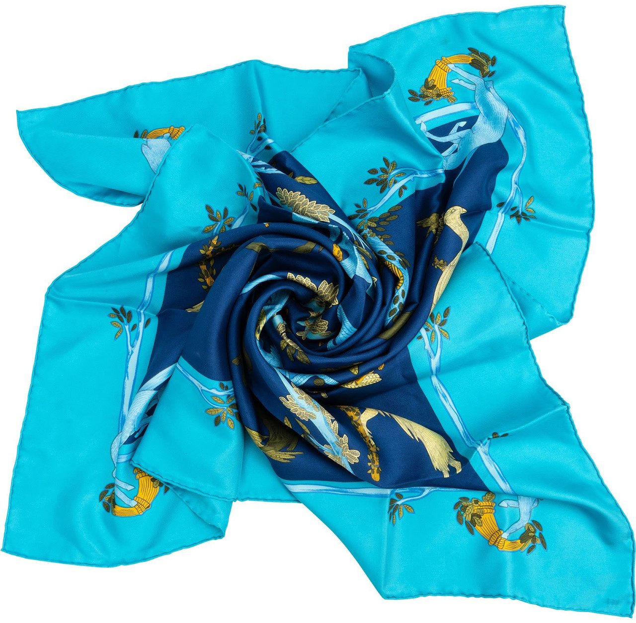 Hermès Lettres d'Erevan Silk 90 Scarf Tuch Blauw