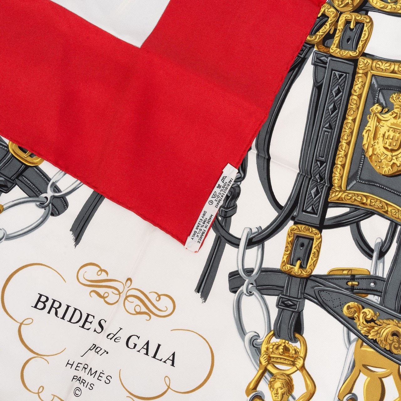 Hermès Brides de Gala Silk 90 Scarf Tuch Rood