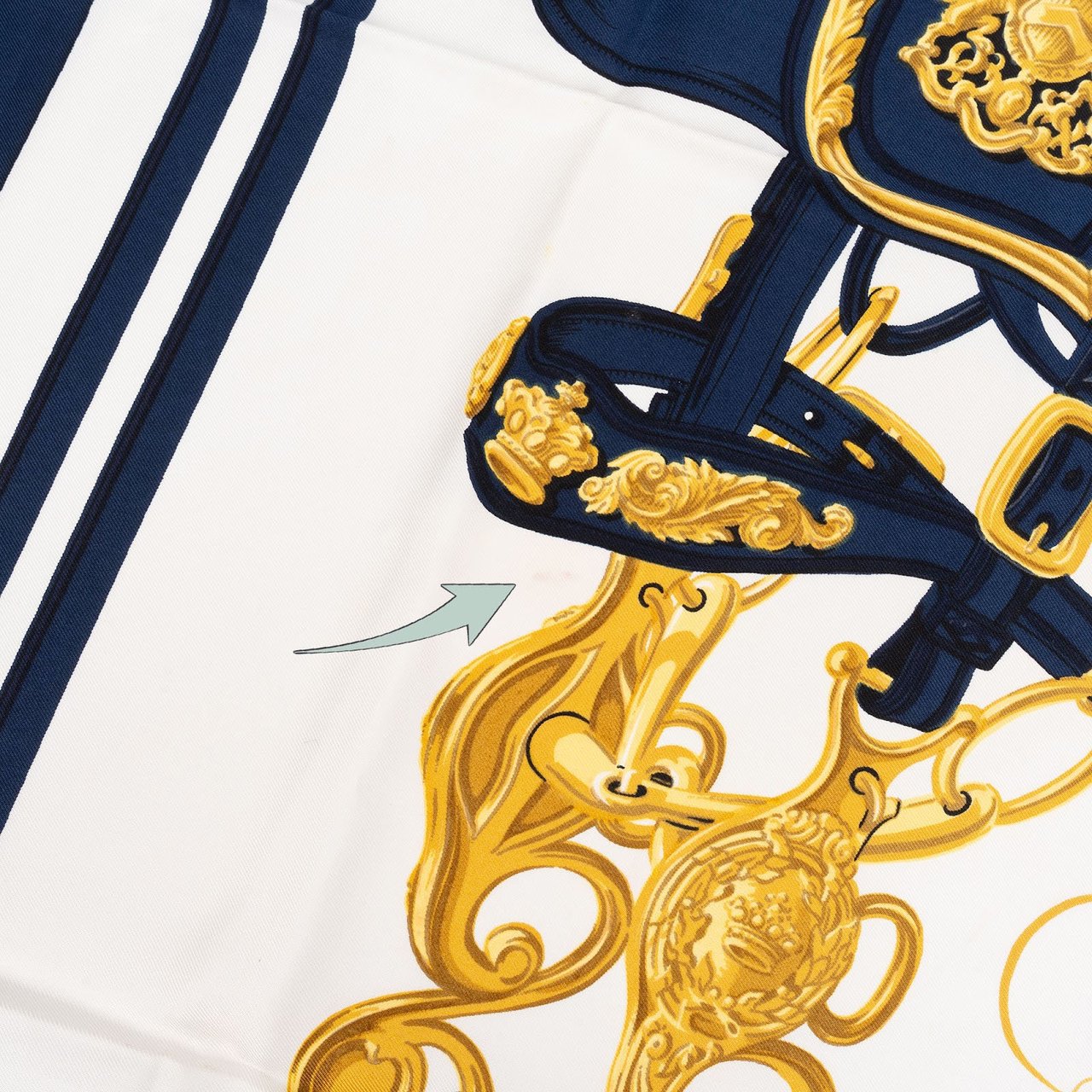 Hermès Brides de Gala Silk 90 Scarf Tuch Navy