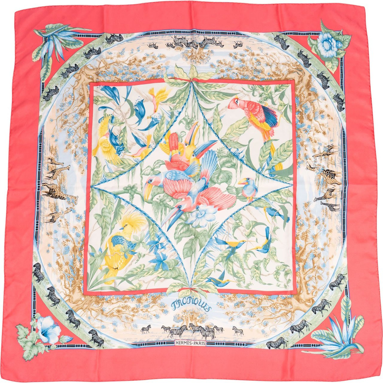 Hermès Tropiques Silk 90 Scarf Tuch Divers