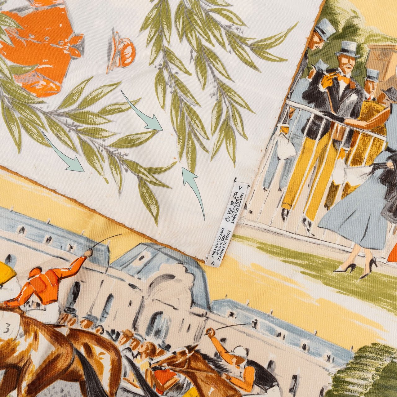 Hermès Chantilly Silk 90 Scarf Tuch Divers