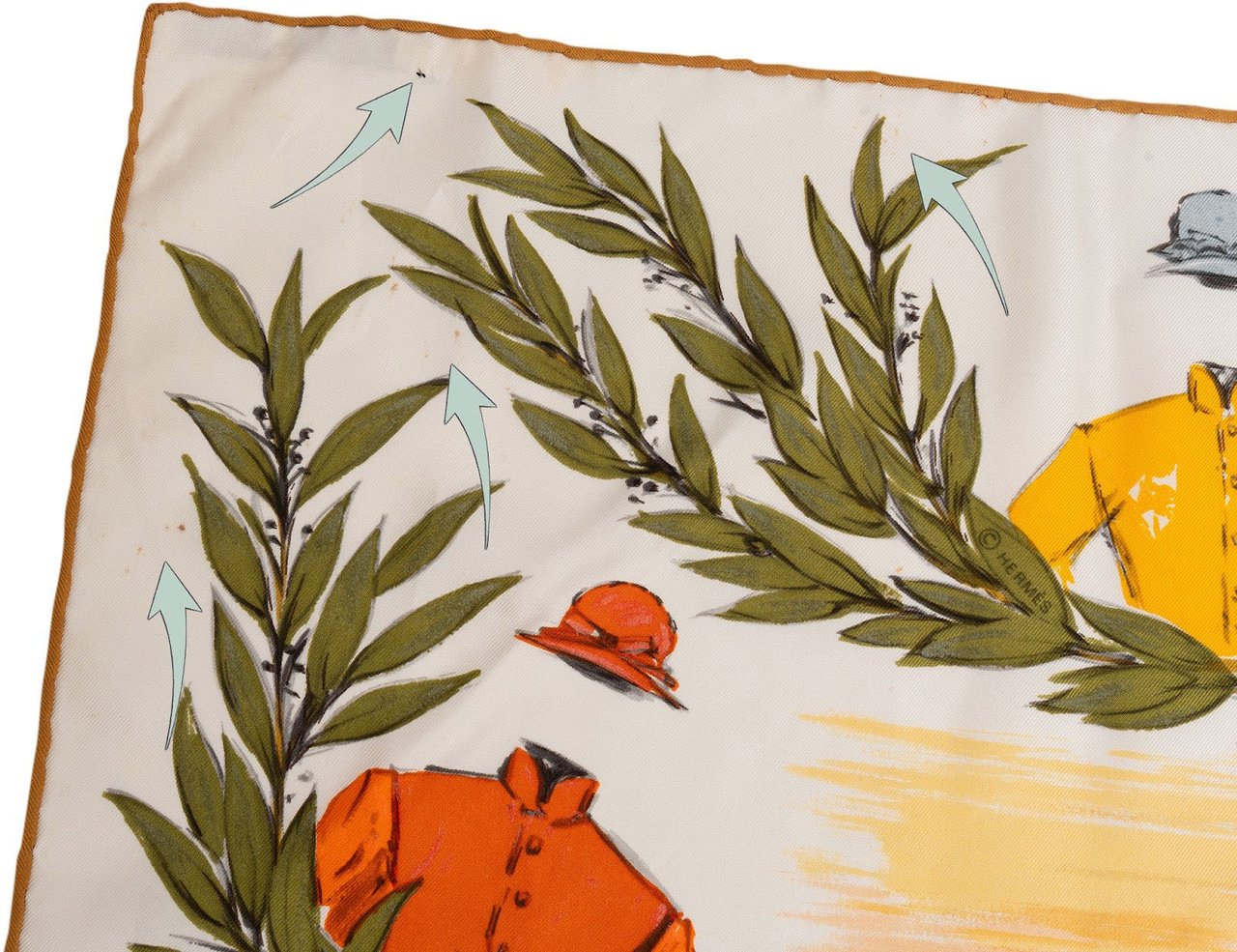 Hermès Chantilly Silk 90 Scarf Tuch Divers