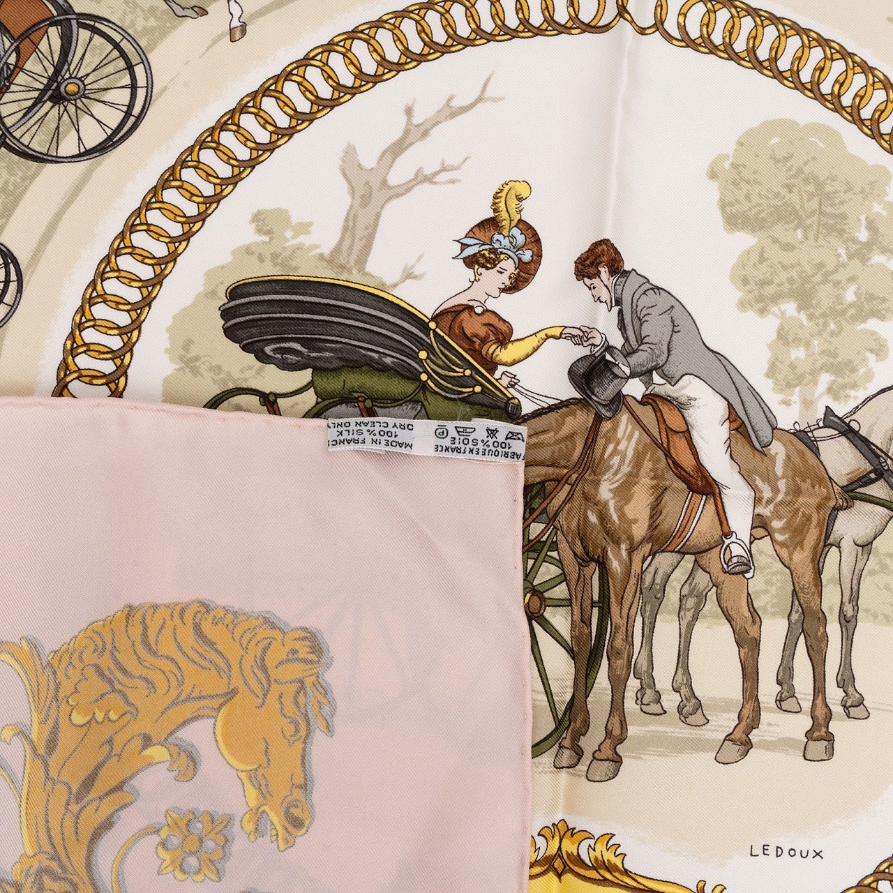 Hermès La Promenade de Longchamps Silk Carre 90 Scarf Tuch Rood