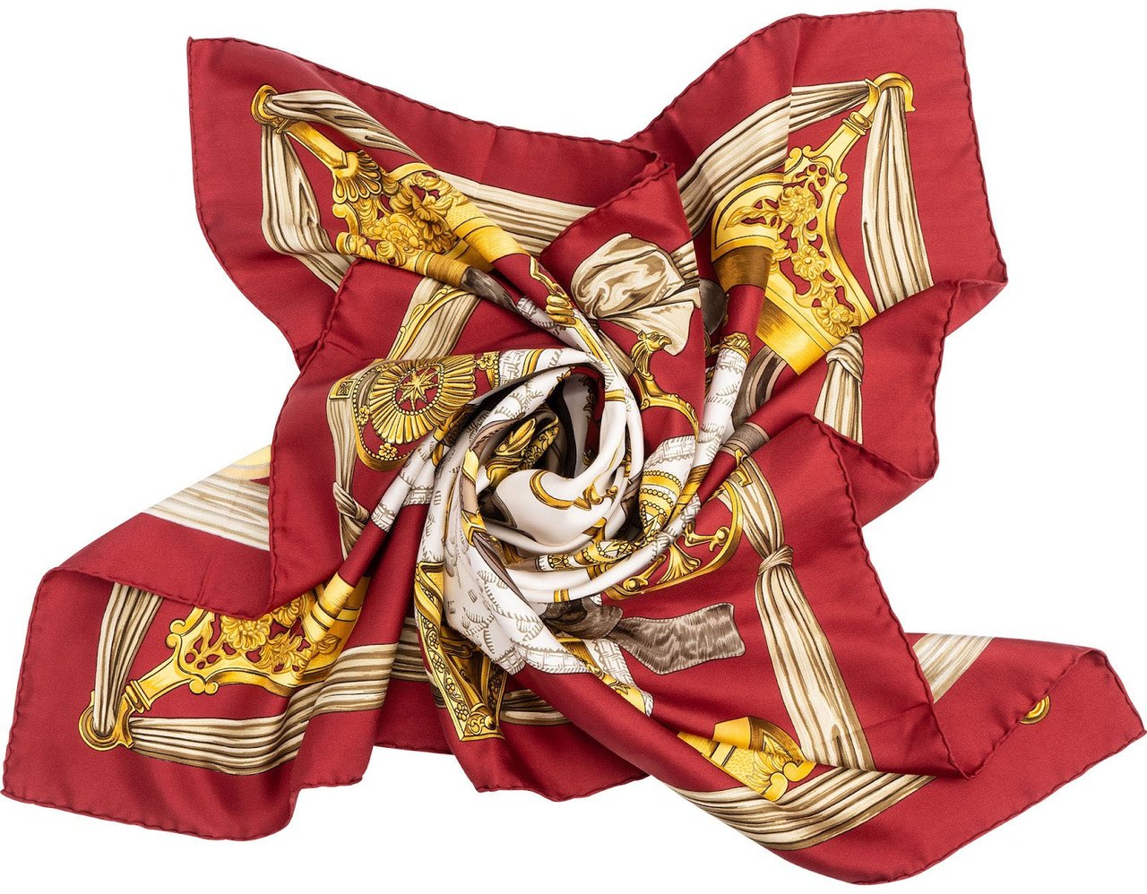Hermès Etriers Silk 90 Scarf Tuch Rood