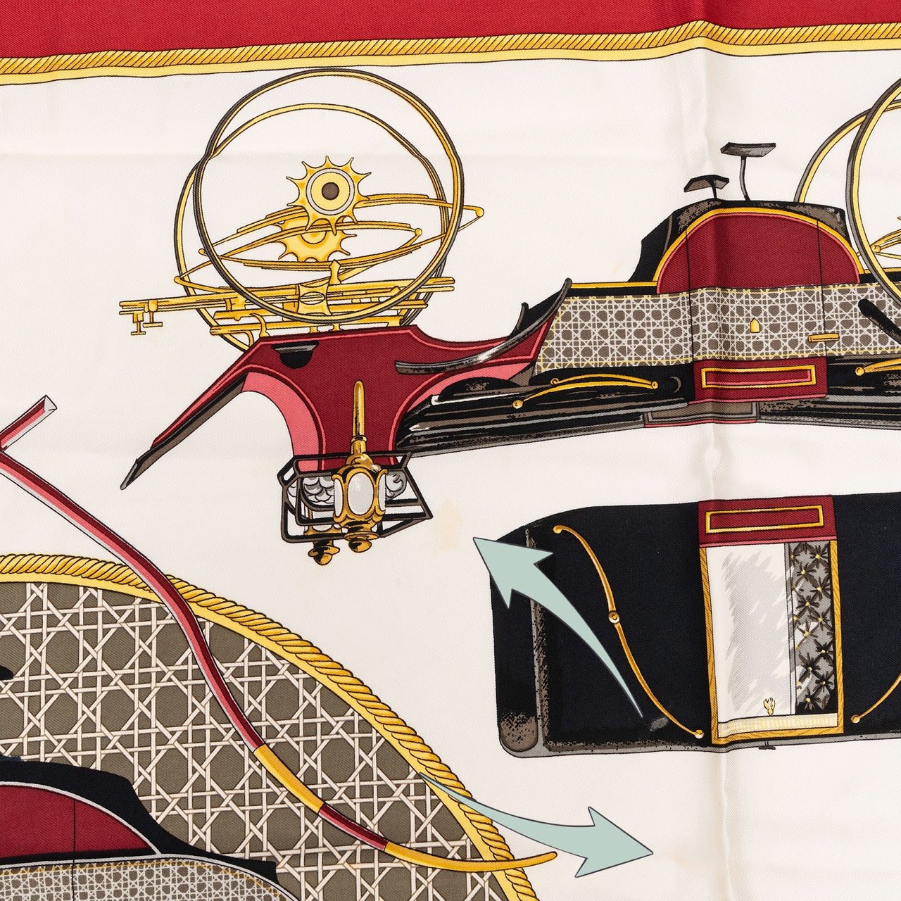 Hermès Les Voitures Nouvelles Silk 90 Scarf Tuch Rood