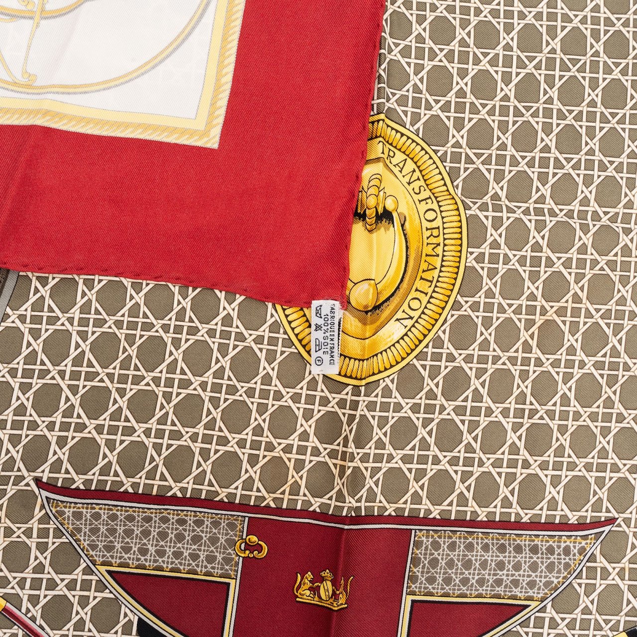Hermès Les Voitures Nouvelles Silk 90 Scarf Tuch Rood