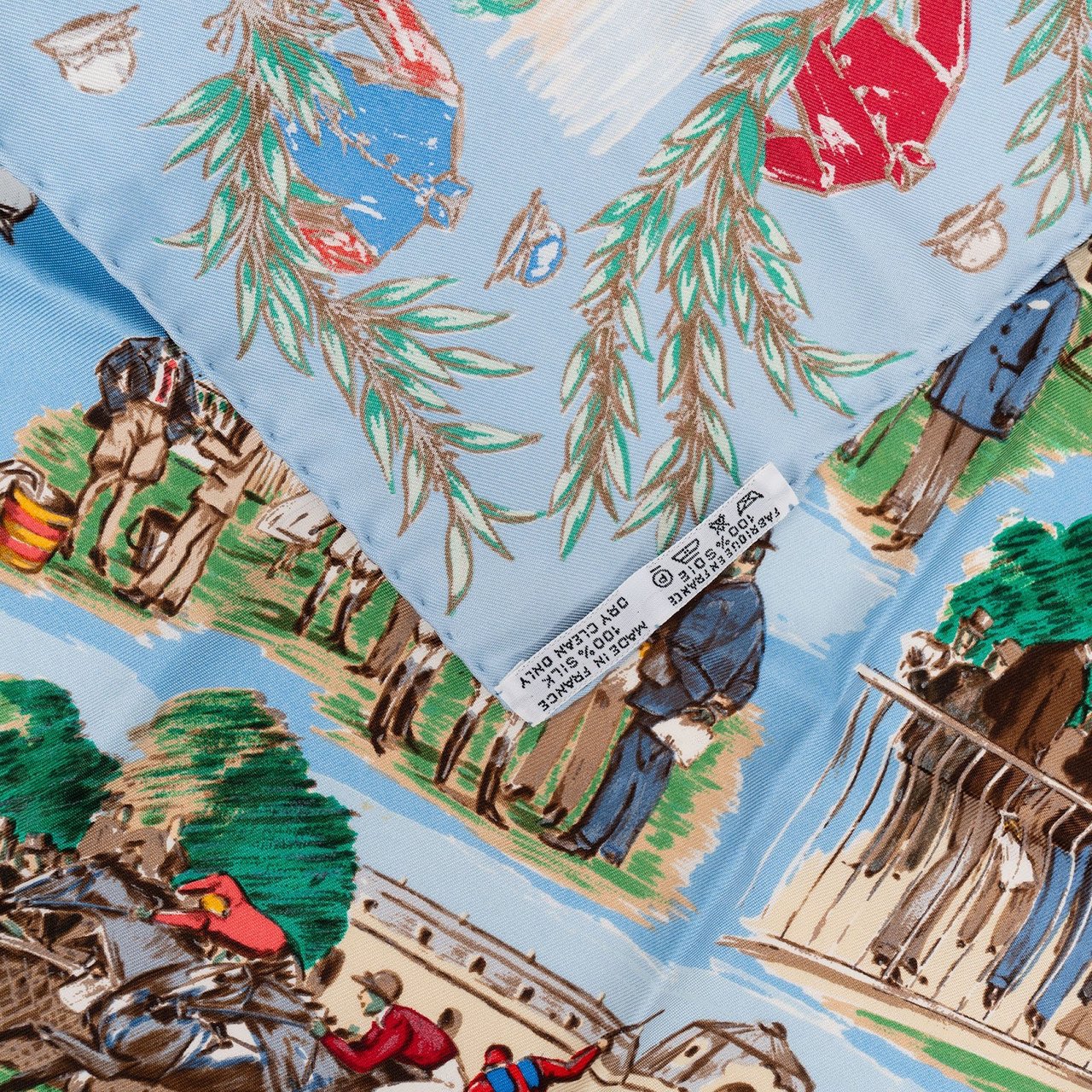 Hermès Chantilly 40 Silk Scarf Tuch Lichtblauw
