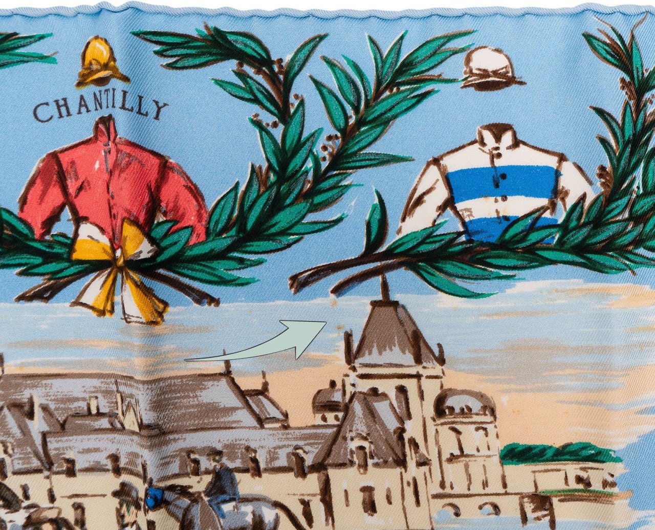 Hermès Chantilly 40 Silk Scarf Tuch Lichtblauw