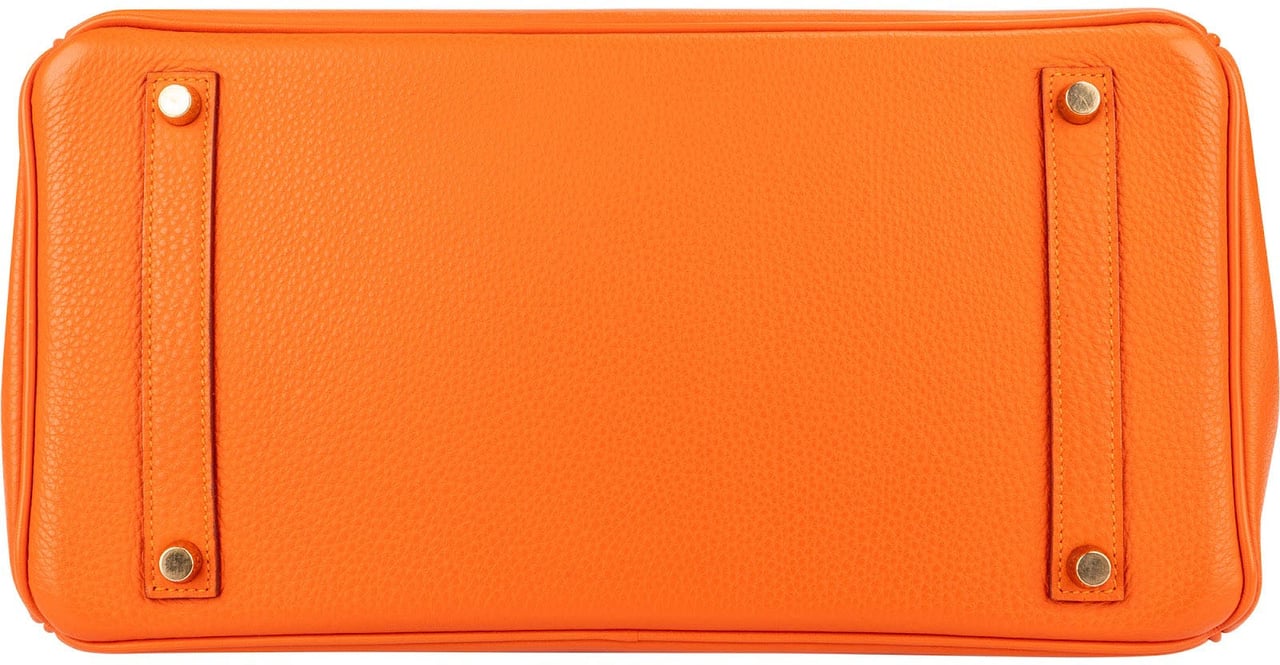 Hermès Orange H Togo Leather Birkin 35 Handbag Oranje