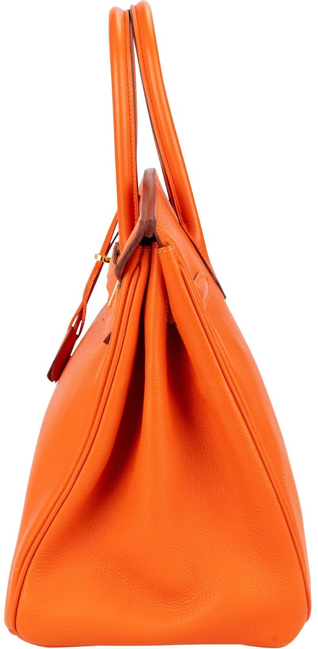 Hermès Orange H Togo Leather Birkin 35 Handbag Oranje