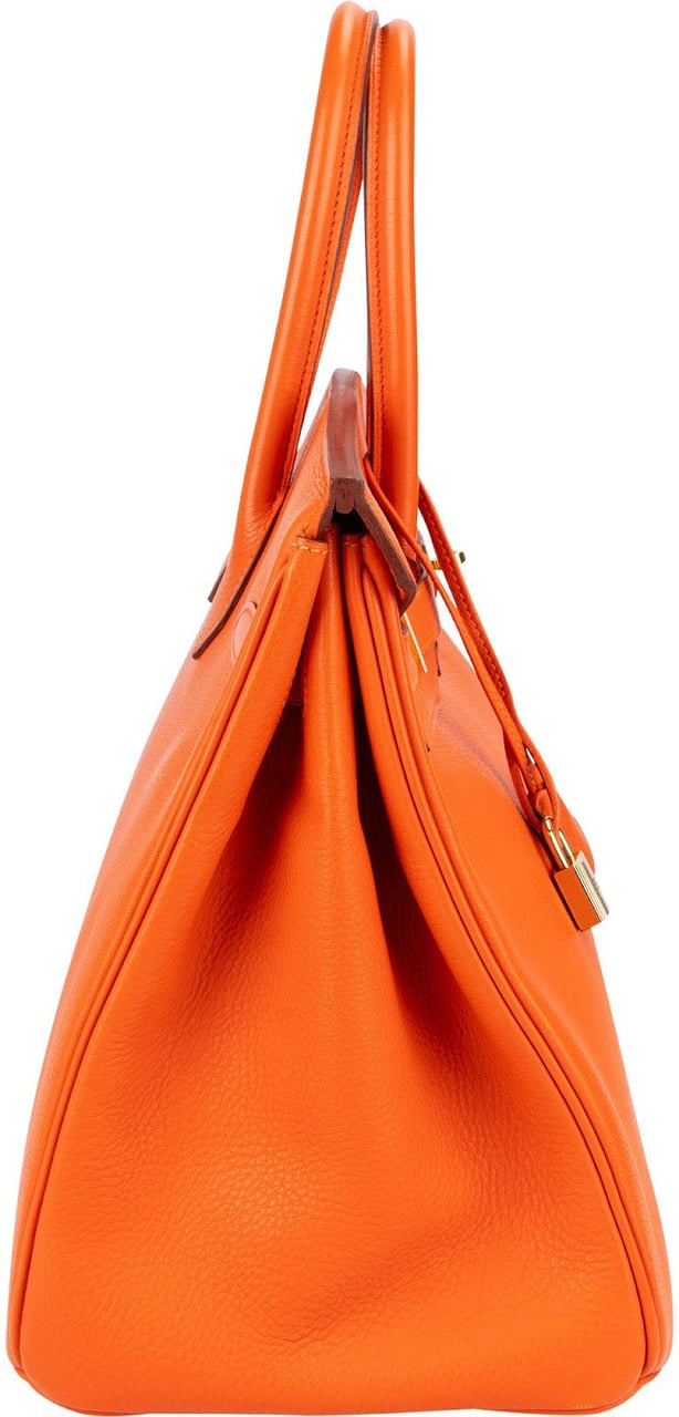 Hermès Orange H Togo Leather Birkin 35 Handbag Oranje