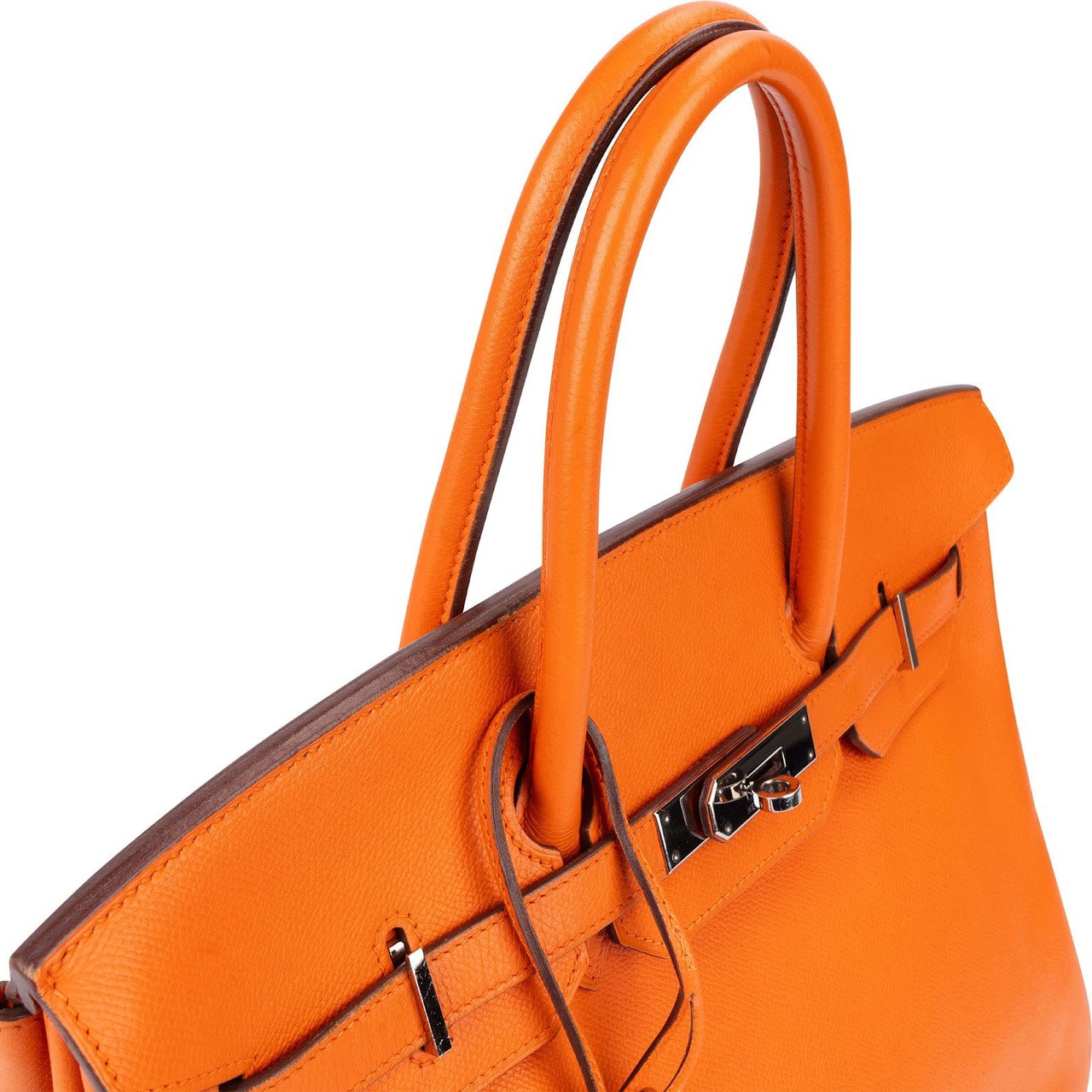 Hermès Orange H Epsom Leather Palladium Birkin 35 Handbag Oranje