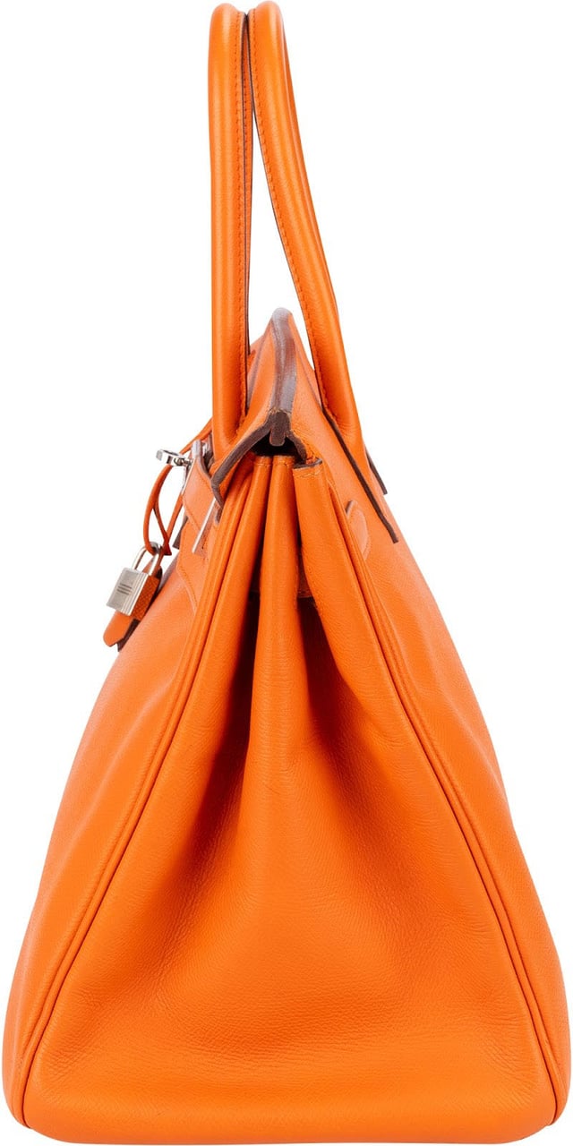 Hermès Orange H Epsom Leather Palladium Birkin 35 Handbag Oranje