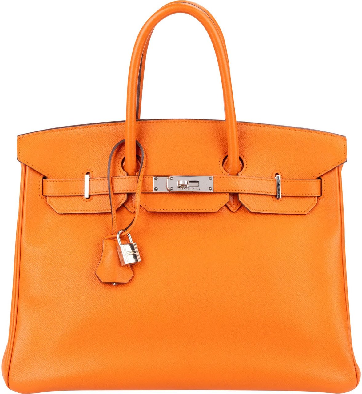 Hermès Orange H Epsom Leather Palladium Birkin 35 Handbag Oranje