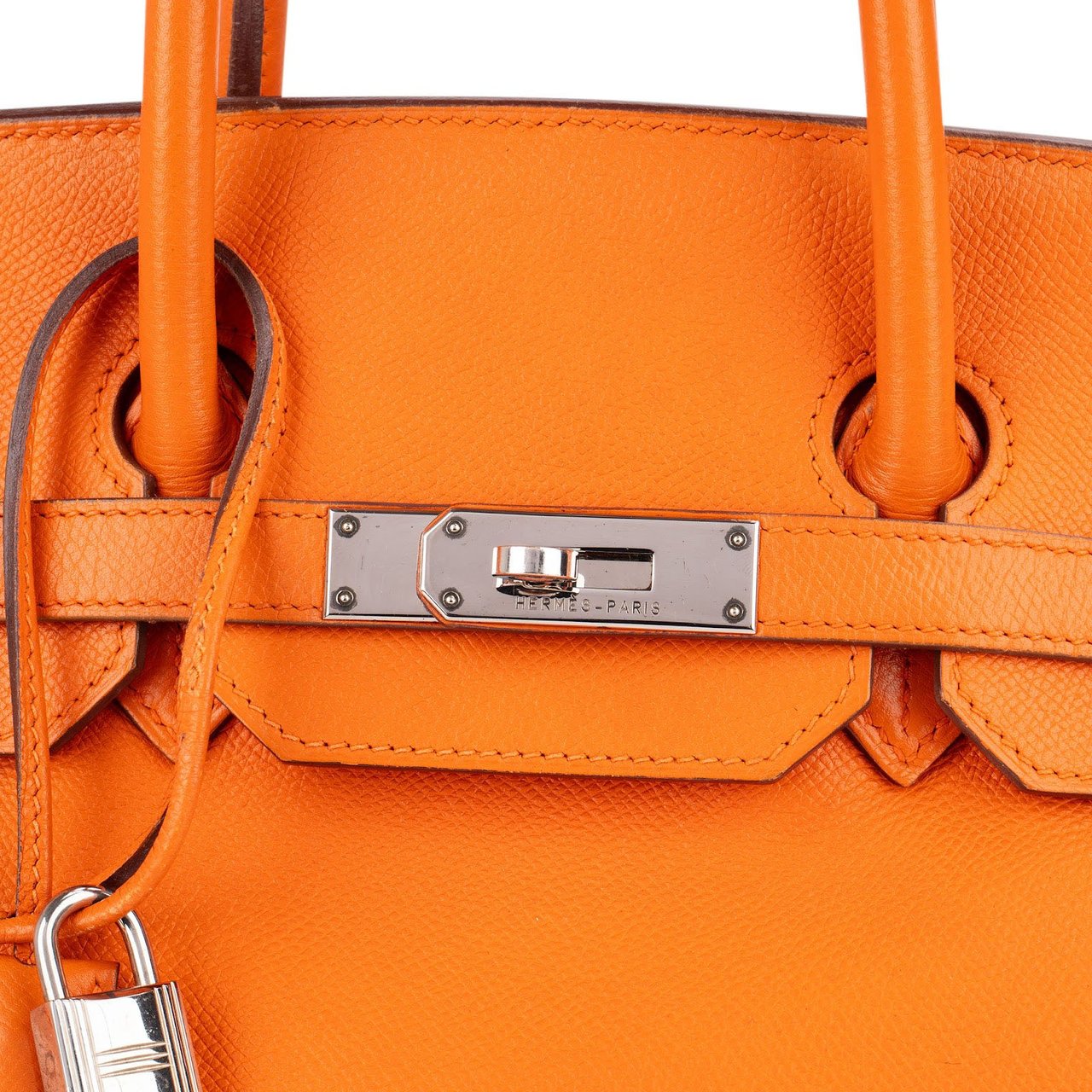 Hermès Orange H Epsom Leather Palladium Birkin 35 Handbag Oranje