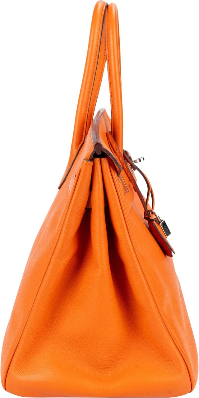Hermès Orange H Epsom Leather Palladium Birkin 35 Handbag Oranje