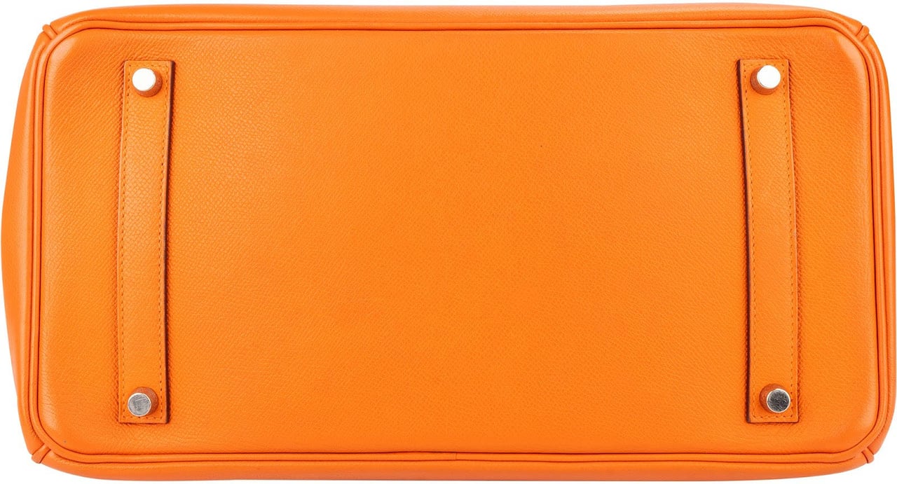 Hermès Orange H Epsom Leather Palladium Birkin 35 Handbag Oranje