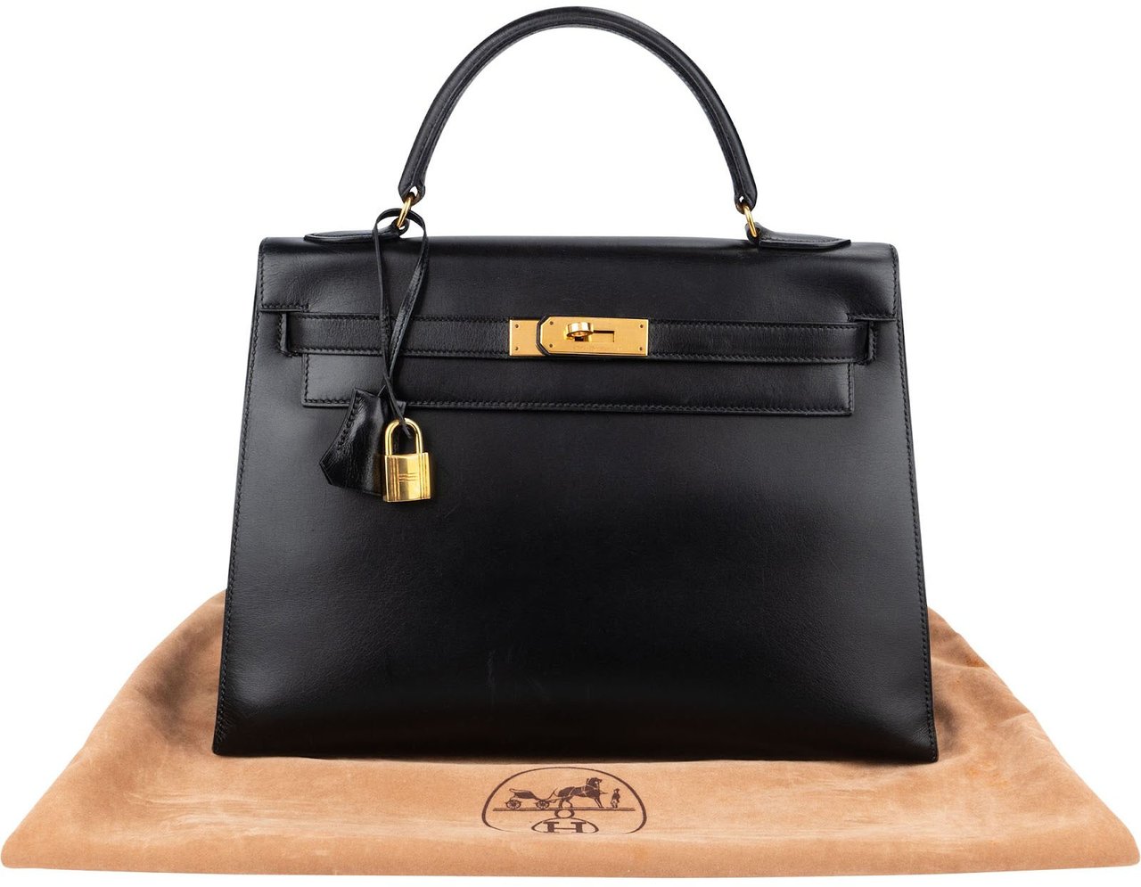 Hermès Noir Boxcalf Leather Kelly 32 Handbag Zwart