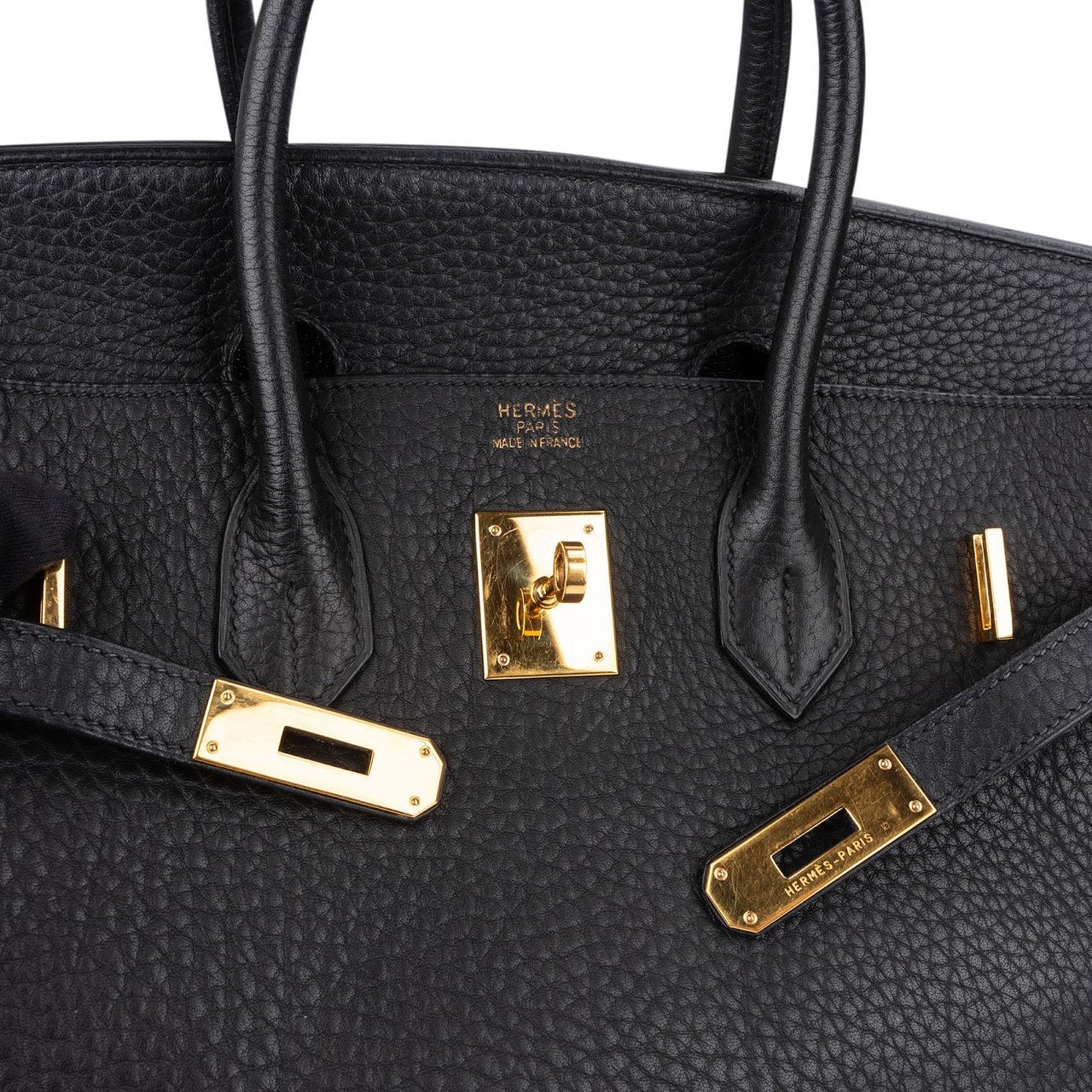 Hermès Noir Togo Leather Birkin 35 Gold Hardware Handbag Zwart