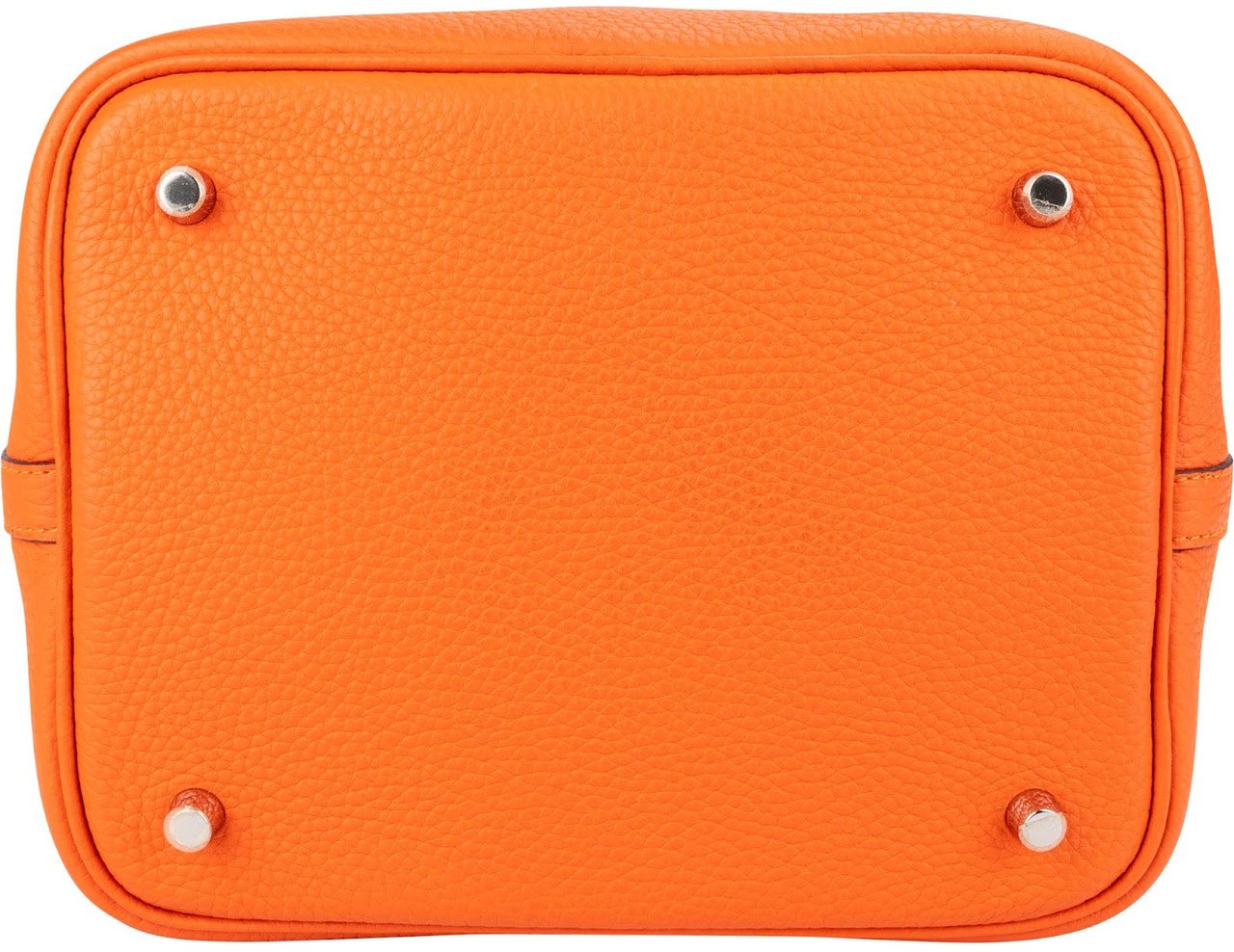 Hermès Orange Taurillon Clemence Palladium Picotin Lock 22 Handbag Oranje
