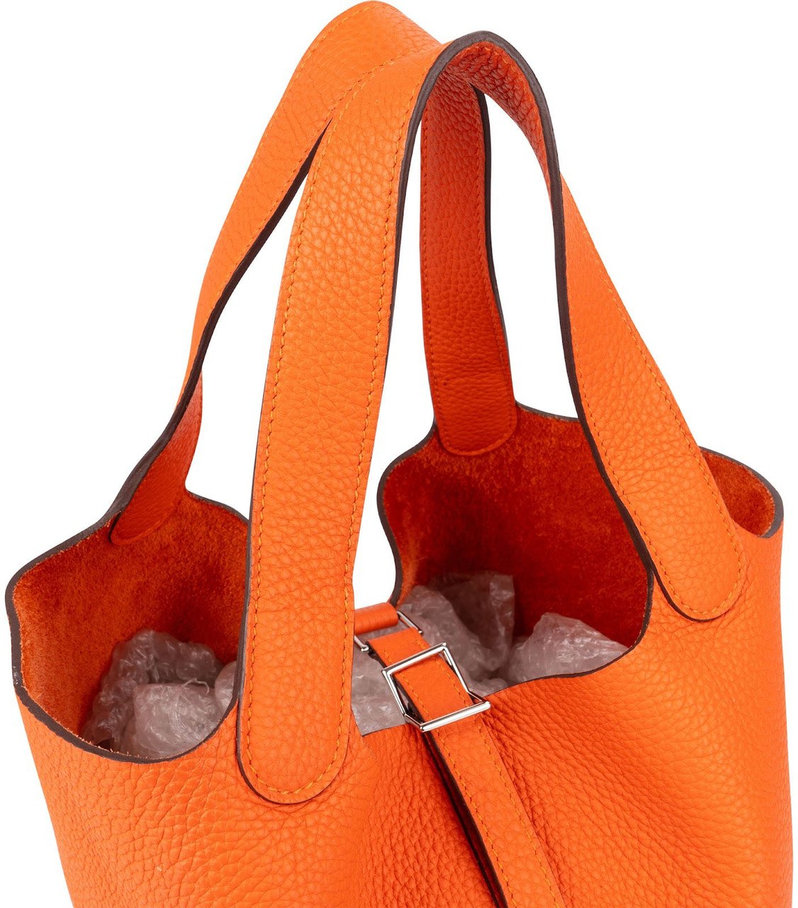 Hermès Orange Taurillon Clemence Palladium Picotin Lock 22 Handbag Oranje
