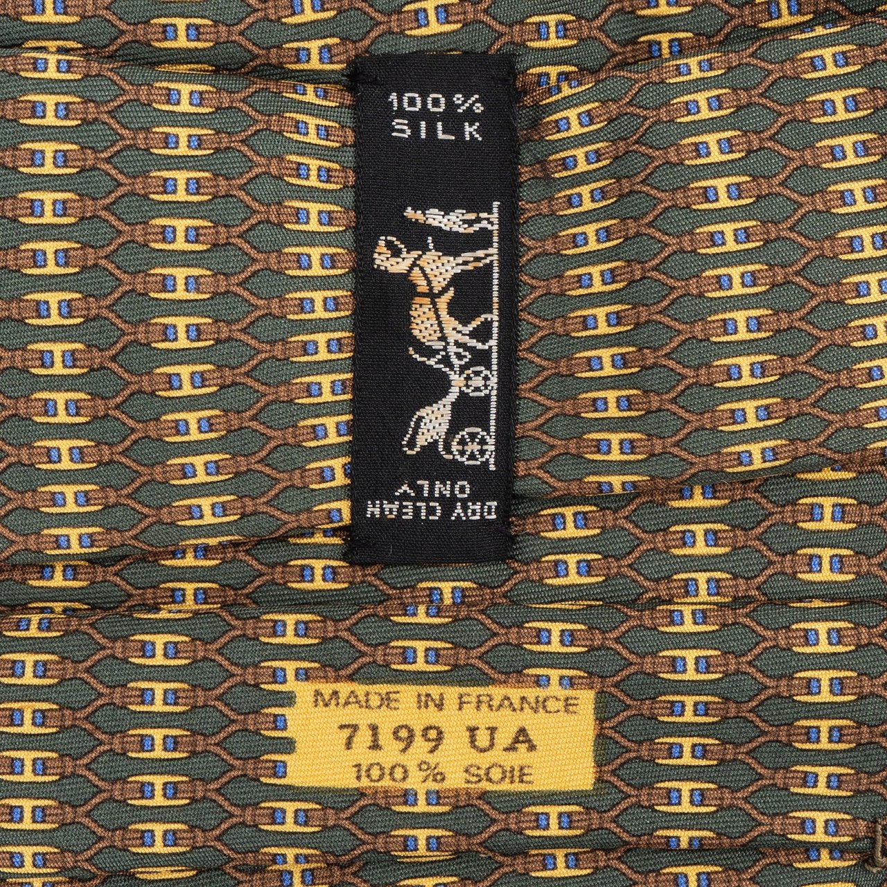 Hermès H Pattern Silk Tie Krawatte Bruin