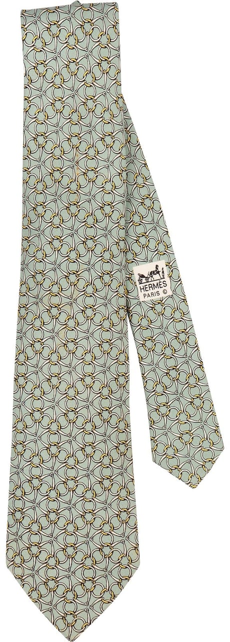 Hermès Chain Link Print Silk Tie Krawatte Divers
