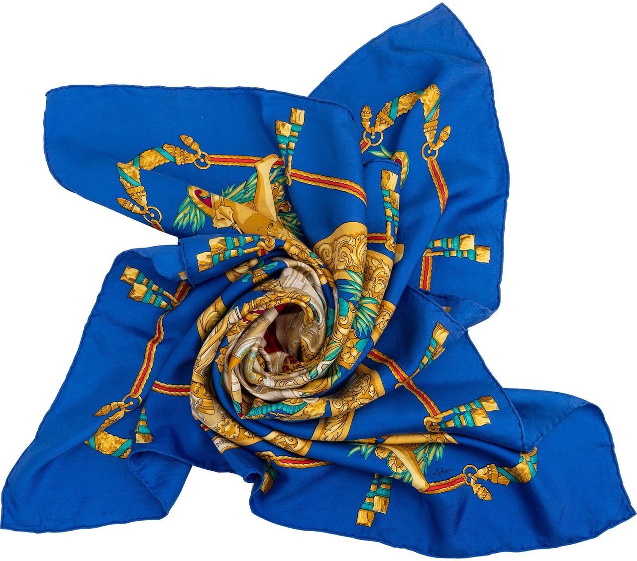 Hermès Hommage a Charles Garnier Silk Carré 90 Scarf Tuch Blauw