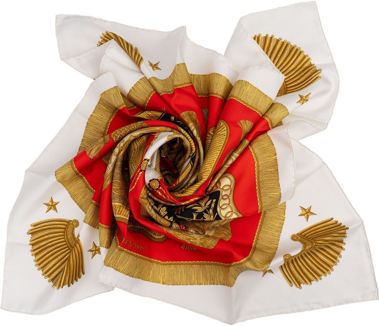 Hermès Poste et Cavalerie Silk 90 Scarf Tuch Wit