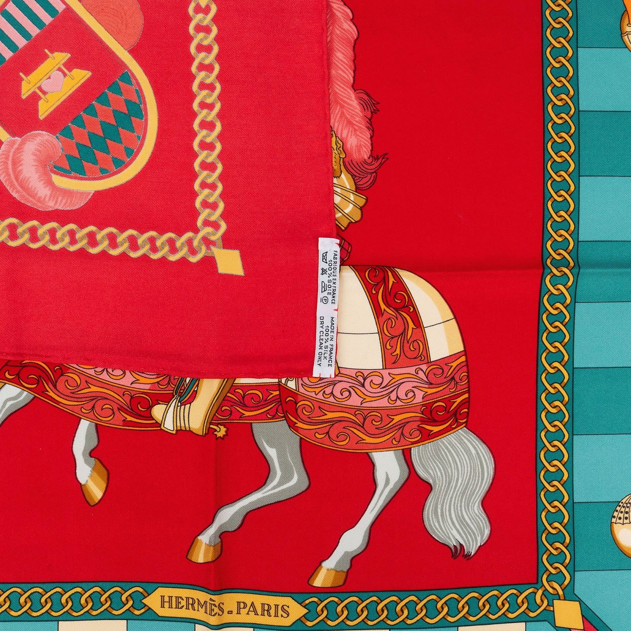 Hermès Chocs en Plumes Silk 90 Scarf Tuch Rood