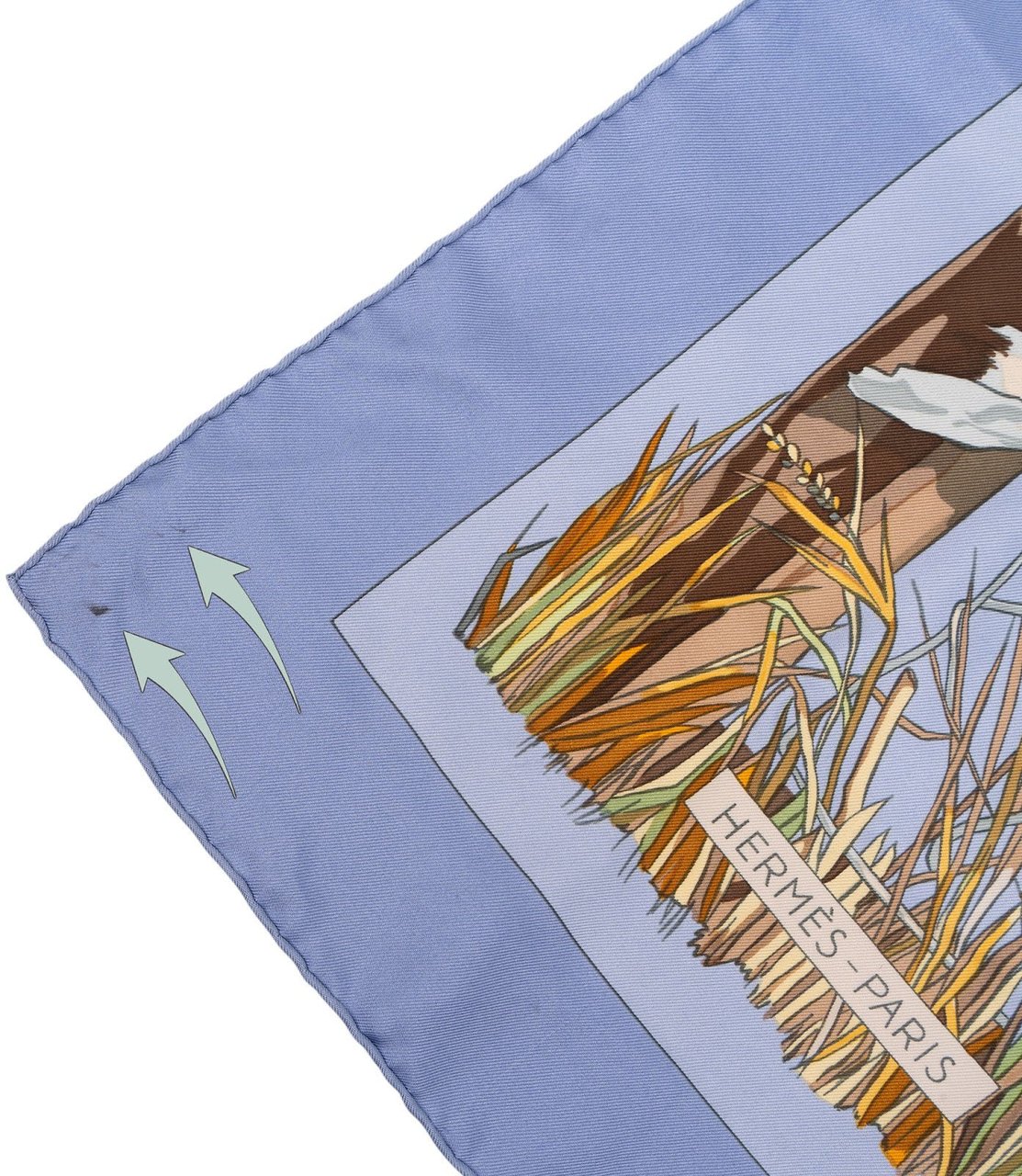 Hermès Grand Vent Silk Carre 90 Scarf Tuch Lichtblauw