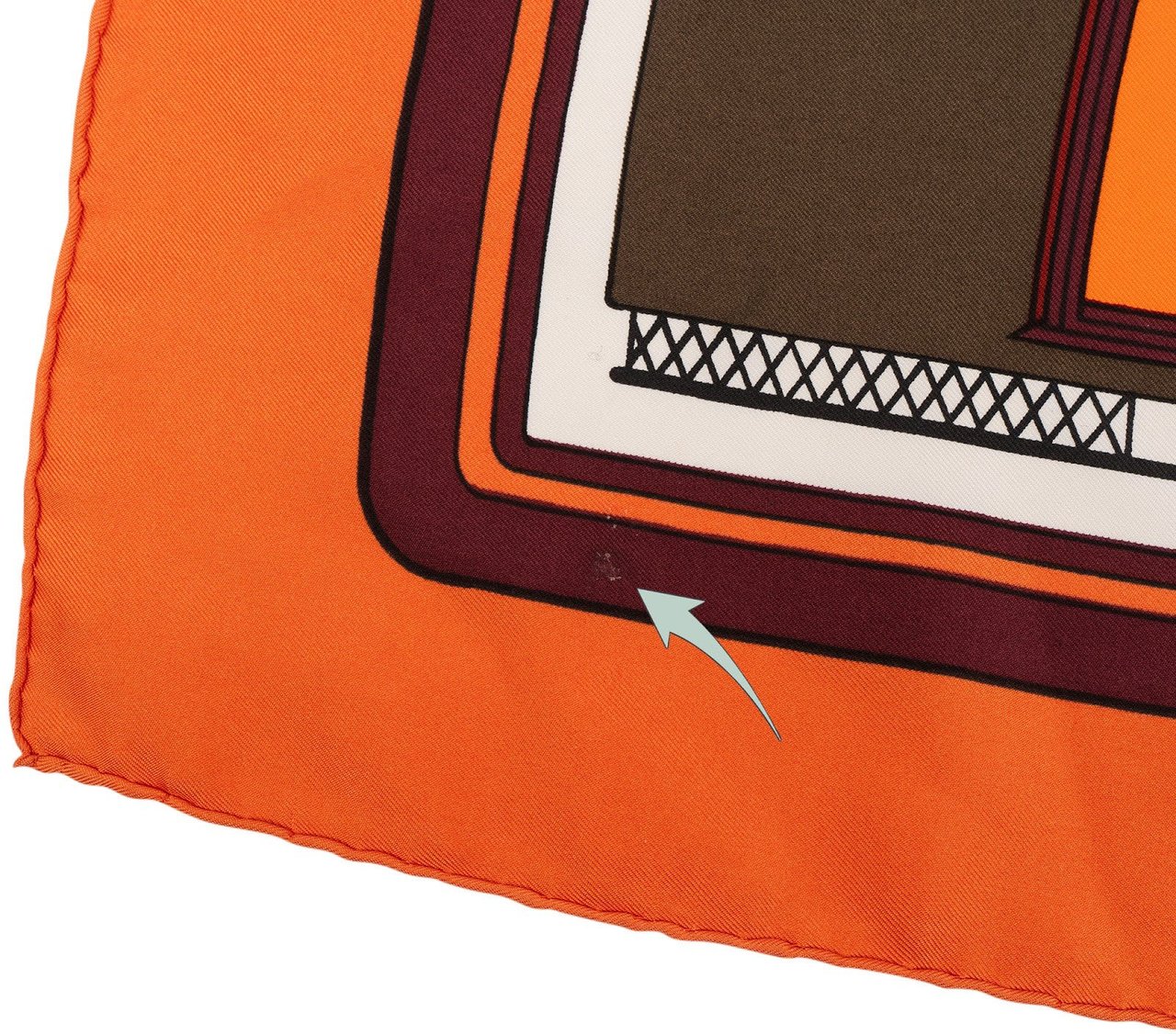 Hermès Les Coupés Silk Carre 90 Scarf Tuch Oranje