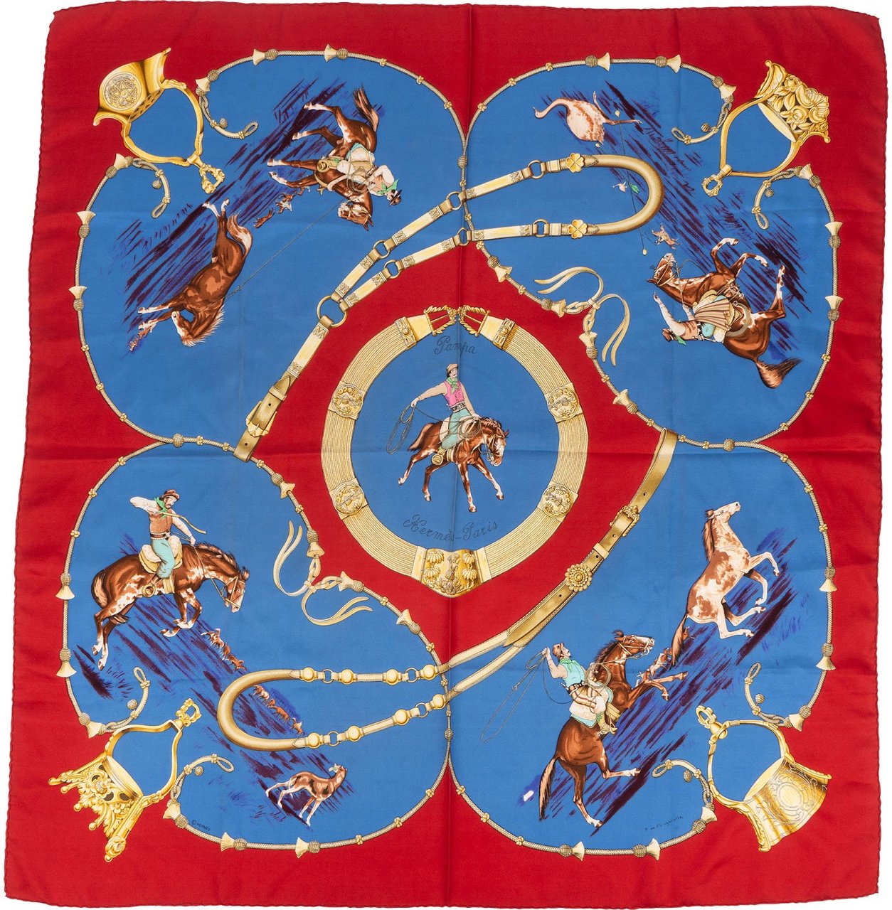 Hermès Pampa Silk 90 Scarf Tuch Rood